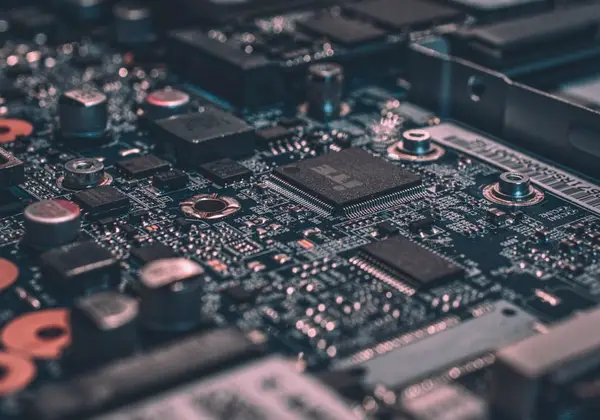 A close view of a circuit board